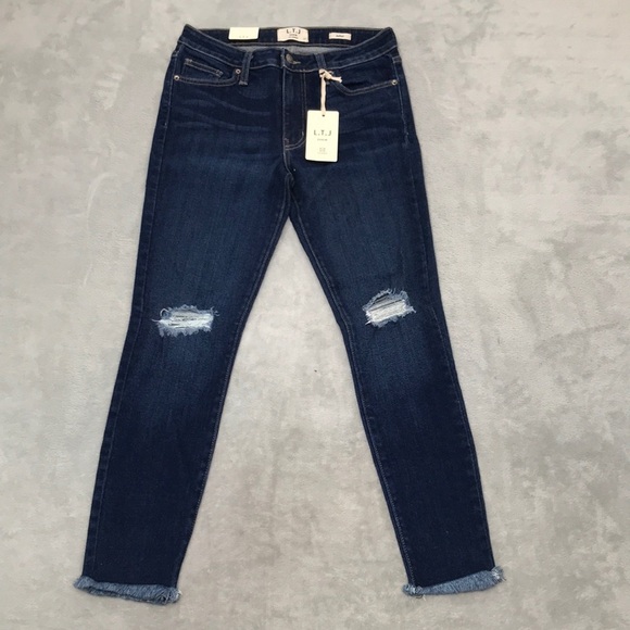 Letters To Juliet Distressed Darker Wash Juliet Jeans 27 New - Picture 1 of 13
